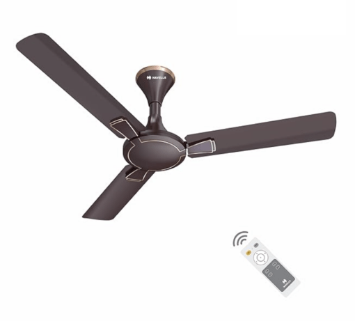 Havells 1200mm Milor BLDC Motor Ceiling Fan | 5 Star with RF Remote, 100% Copper, High Air Delivery | Upto 57% Energy Saving, ECO Active Technology, Flexible Timer Setting | (Pack of 1, Dusk)